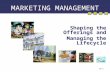 10-1 MARKETING MANAGEMENT Shaping the Offerings and Managing the Lifecycle.
