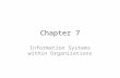 Chapter 7 Information Systems within Organizations.