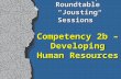 Leadership Roundtable “Jousting Sessions” Competency 2b – Developing Human Resources July 19, 2004.