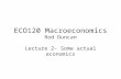 ECO120 Macroeconomics Rod Duncan Lecture 2- Some actual economics.
