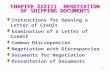 1 CHAPTER XXXIII NEGOTIATION OF SHIPPING DOCUMENTS  Instructions for Opening a Letter of Credit  Examination of a Letter of Credit  Common Discrepancies.