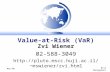 May-00 Risk Management Zvi Wiener 02-588-3049 mswiener/zvi.html Value-at-Risk (VaR)