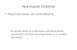 Most hormones are controlled by _ – A certain level of a hormone will shut down production of that same hormone or a related hormone Hormone Control.