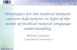Www.landc.be Werner Ceusters Language & Computing nv Ontologies for the medical domain: current deficiencies in light of the needs of medical natural language.