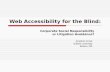 Web Accessibility for the Blind: Corporate Social Responsibility or Litigation Avoidance? Jonathan Frank Suffolk University Boston, MA.