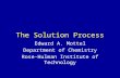 The Solution Process Edward A. Mottel Department of Chemistry Rose-Hulman Institute of Technology.