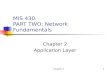Chapter 21 MIS 430 PART TWO: Network Fundamentals Chapter 2 Application Layer.