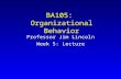 BA105: Organizational Behavior Professor Jim Lincoln Week 5: Lecture.