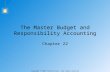 Copyright © 2007 Prentice-Hall. All rights reserved The Master Budget and Responsibility Accounting Chapter 22.