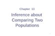 1 Inference about Comparing Two Populations Chapter 13.