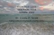 BIOLOGY 1101 SECTION 3004 NAMM 1002 Dr. Cinda P. Scott cpscott@citytech.cuny.edu.