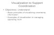Visualization to Support Coordination Objectives: understand –Basic principles of visualizing uncertainty information –Examples of visualization in managing.