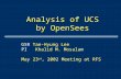 Analysis of UCS by OpenSees GSR Tae-Hyung Lee PI Khalid M. Mosalam May 23 rd, 2002 Meeting at RFS.
