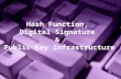 1 Hash Function, Digital Signature & Public Key Infrastructure.