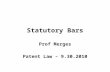 Statutory Bars Prof Merges Patent Law – 9.30.2010.