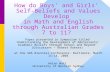 How do Boys’ and Girls’ Self-Beliefs and Values Develop in Math and English through Australian Grades 7 to 11? Paper presented in Symposium titled ‘Understanding.
