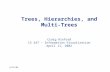 4/12/02 Trees, Hierarchies, and Multi-Trees Craig Rixford IS 247 – Information Visualization April 11, 2002.