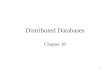 1 Distributed Databases Chapter 18. 2 What is a Distributed Database? Database whose relations reside on different sites Database some of whose relations.