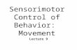 Sensorimotor Control of Behavior: Movement Lecture 9.