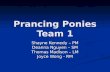 Prancing Ponies Team 1 Shayne Kennedy – PM Deanna Nguyen – SM Thomas Madison – LM Joyce Wong - RM.