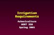 Irrigation Requirements Arboriculture HORT 350 Spring 2001.