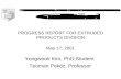 PROGRESS REPORT FOR EXTRUDED PRODUCTS DIVISION May 17, 2001 Yongwook Kim, PhD Student Teoman Peköz, Professor.