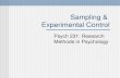 Sampling & Experimental Control Psych 231: Research Methods in Psychology.