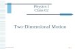 02-1 Physics I Class 02 Two-Dimensional Motion. 02-2 One-Dimensional Motion with Constant Acceleration - Review.