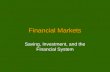 Financial Markets Saving, Investment, and the Financial System.