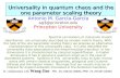 Universality in quantum chaos and the one parameter scaling theory Antonio M. García-García ag3@princeton.edu Princeton University Spectral correlations.