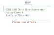 CS1020 Data Structures and Algorithms I Lecture Note #4 Collection of Data.