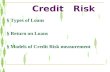 Credit Risk § Types of Loans § Return on Loans § Models of Credit Risk measurement.