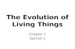 The Evolution of Living Things Chapter 7 Section 1.