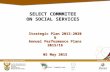 SELECT COMMMITEE ON SOCIAL SERVICES Strategic Plan 2015-2020 & Annual Performance Plans 2015/16 05 May 2015 Select Committee1.