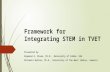 Framework for Integrating STEM in TVET Presented by Raymond A. Dixon, Ph.D., University of Idaho, USA Disraeli Hutton, Ph.D., University of the West Indies,