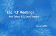 January 2015 ESL PLT Meetings Ann Talton, ESL Lead Teacher.