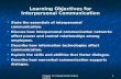 Chapter 13: Interpersonal Communication1 Learning Objectives for Interpersonal Communication State the essentials of interpersonal communication. State.