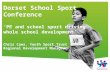 Dorset School Sport Conference ‘PE and school sport driving whole school development’ Chris Caws, Youth Sport Trust Regional Development Manager.