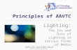 1 Principles of AAVTC Lighting: The Ins and Outs of Lighting in Various Forms of Media Copyright © Texas Education Agency, 2012. All rights reserved. Images.