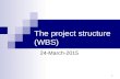 The project structure (WBS) 24-March-2015 1. Recap Software Development Planning 2.