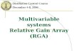 Multivariable systems Relative Gain Array (RGA) Distillation Control Course December 4-8, 2004.