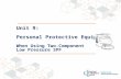 Unit 9: Personal Protective Equipment When Using Two-Component Low Pressure SPF.