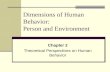 Dimensions of Human Behavior: Person and Environment Chapter 2 Theoretical Perspectives on Human Behavior.