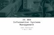 IS 483 Information Systems Management James Nowotarski 3 April 2003.