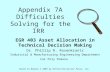Appendix 7A Difficulties Solving for the IRR EGR 403 Asset Allocation in Technical Decision Making Dr. Phillip R. Rosenkrantz Industrial & Manufacturing.
