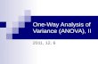 One-Way Analysis of Variance (ANOVA), II 2011, 12, 6.