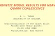KINETIC MODEL RESULTS FOR HEAVY-QUARK COALESCENCE R. L. THEWS UNIVERSITY OF ARIZONA Characterization of the Quark Gluon Plasma with Heavy Quarks 25-28.