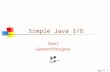 13-Jul-15 Simple Java I/O Part I General Principles.