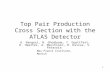1 Top Pair Production Cross Section with the ATLAS Detector A. Bangert, N. Ghodbane, T. Goettfert, R. Haertel, A. Macchiolo, R. Nisius, S. Pataraia Max.