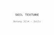 SOIL TEXTURE Botany 3214 - Soils. SOIL SEPARATES mineral soil is considered as a porous mixture of inorganic particles, decaying organic matter, water.